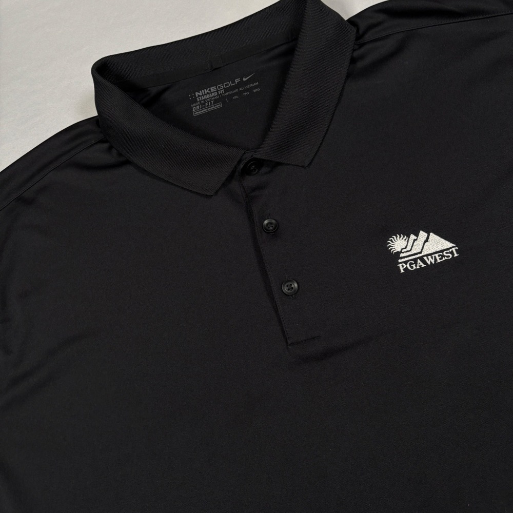 Nike Golf Polo Mens XXL Black PGA West Dri-FIT Standard Fit‎ Shirt 725518-010